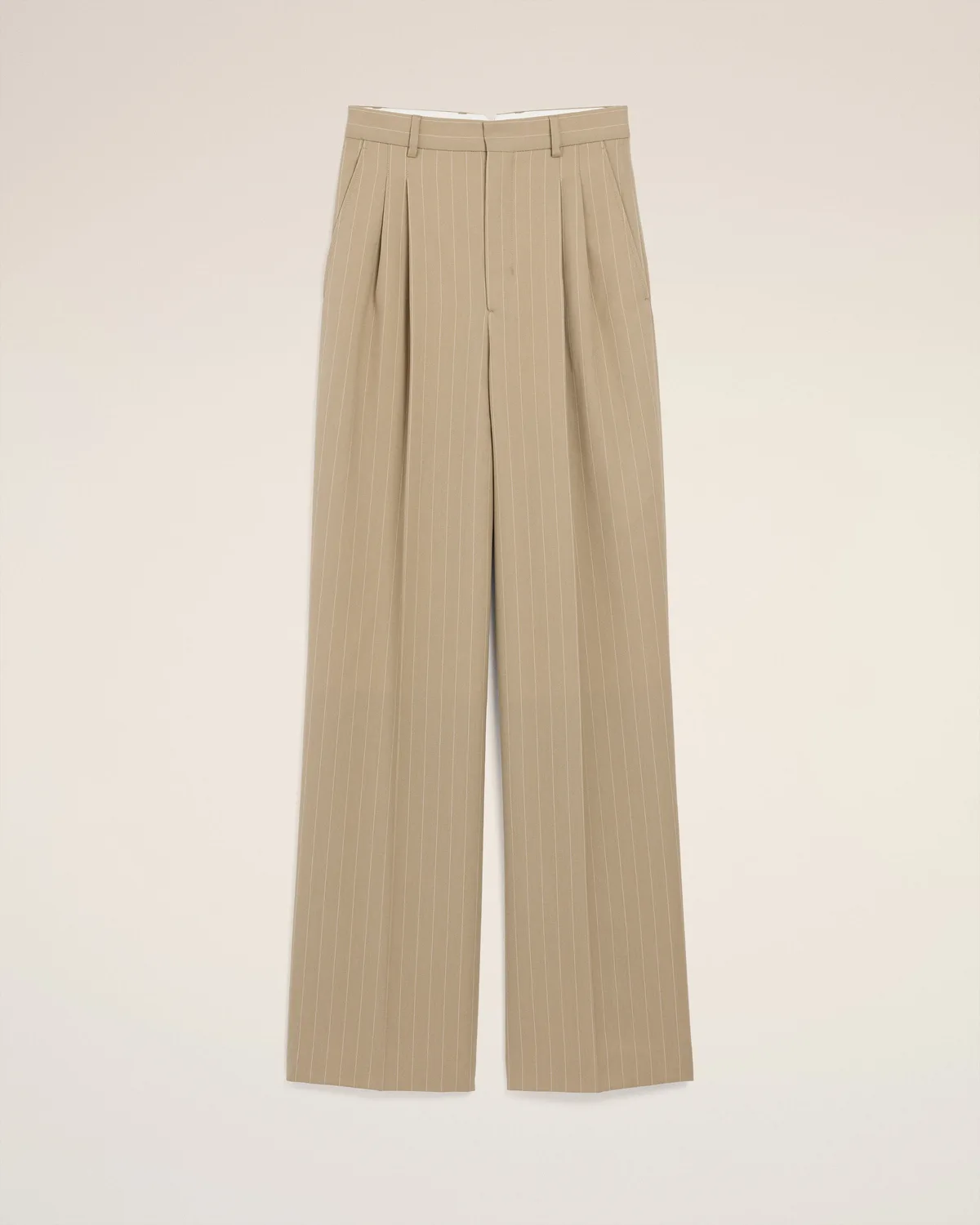 Hose mit Nadelstreifen beige