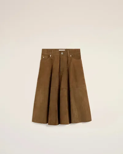 AMI Midirock aus braunem Leder