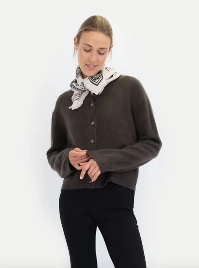 ANNA V BERG Emilia Cardigan in Chocolate