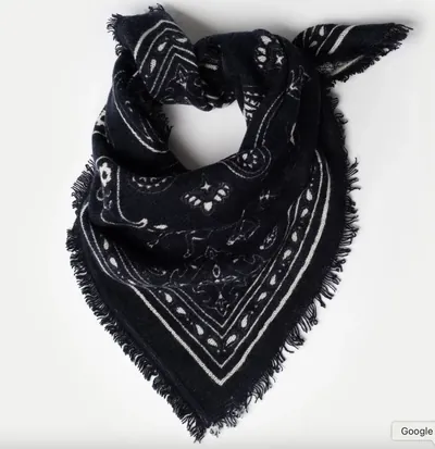 ANNA V BERG Nele Scarf Small in Deep Blue/White