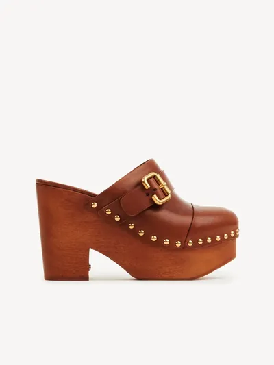 Chloé Jeanette Clog ginger brown