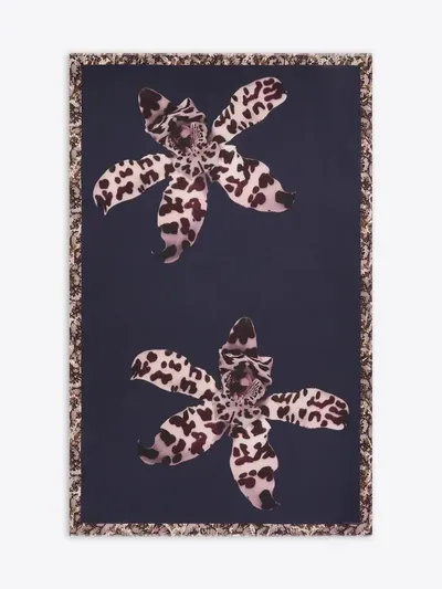 DRIES VAN NOTEN Bedruckter Pareo navy