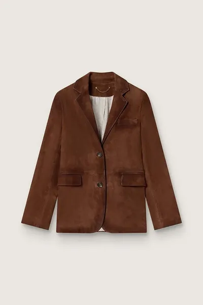 Golden Goose Leder Blazer cambridge brown