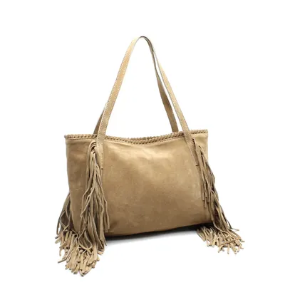 Hüsken Studio Fransentasche beige