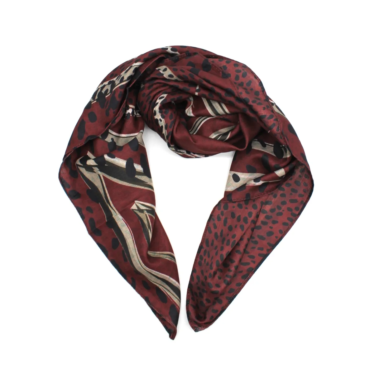 Tuch doubleprint bordeaux