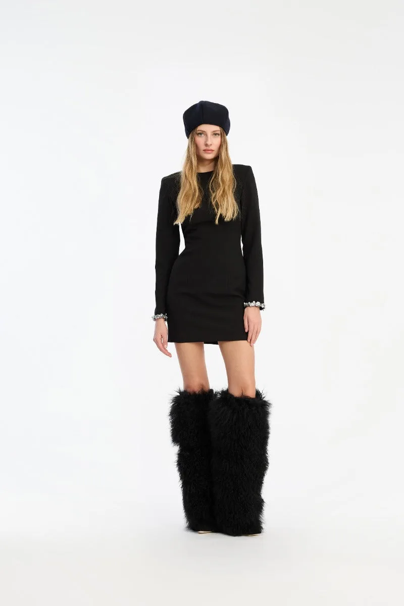 Crepe Mini Dress black