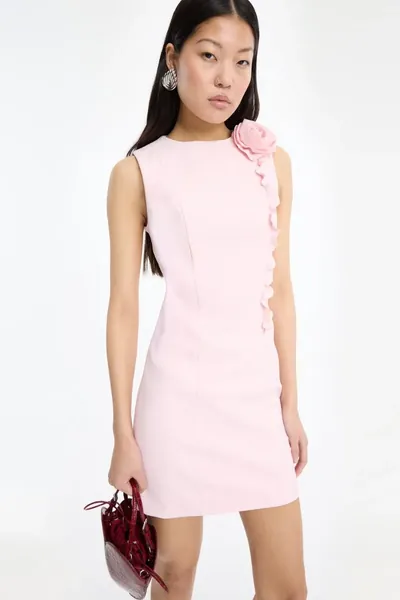 ROTATE CREPE MINI FLOWER DRESS pink
