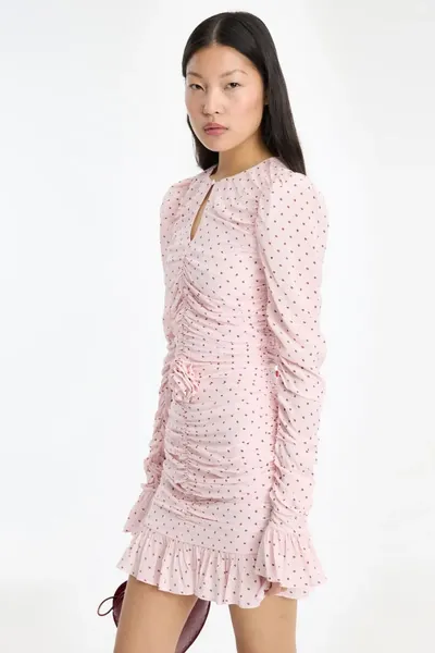 ROTATE MINI RUCHED DRESS pink