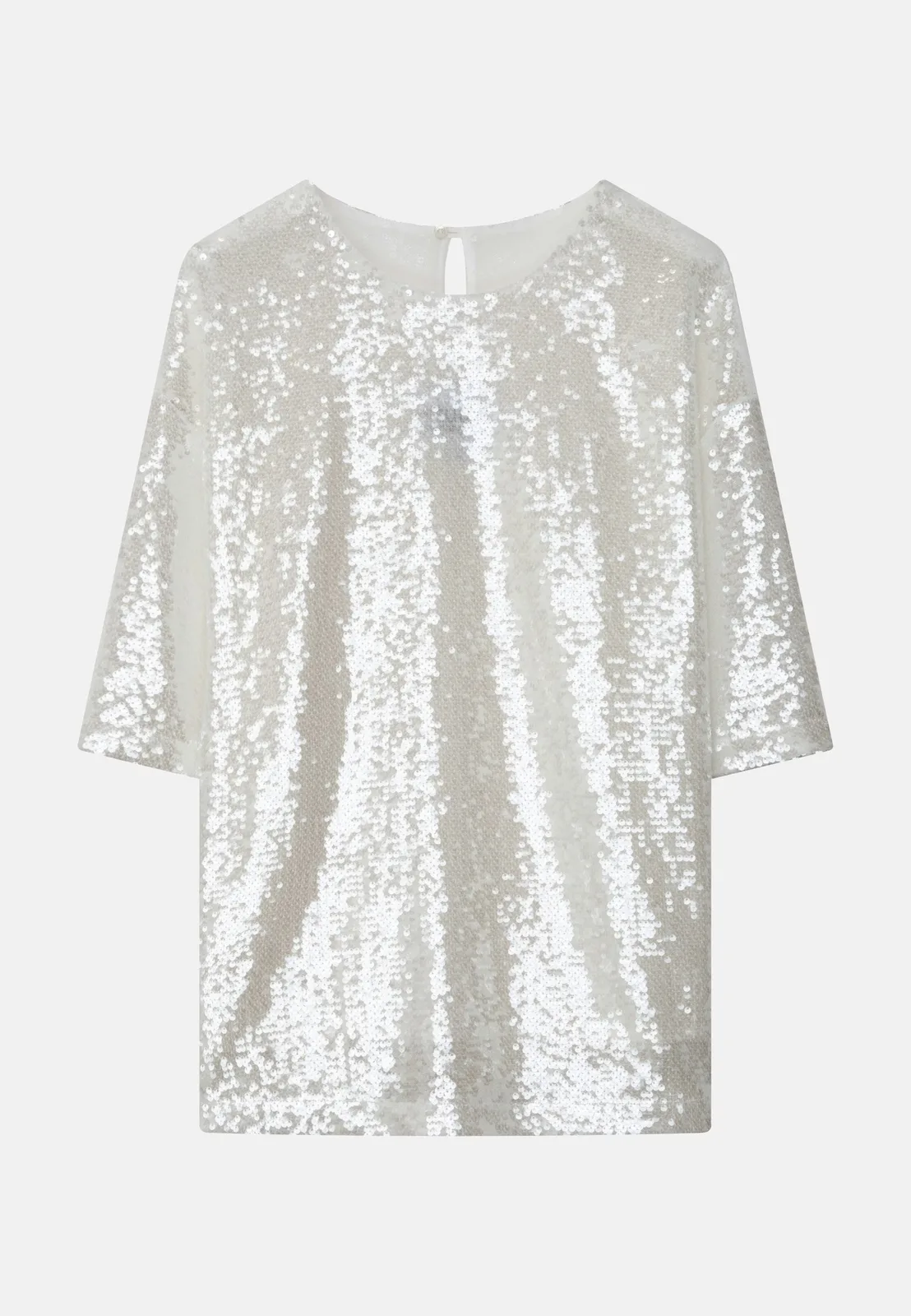 Pailletten Shirt ecru