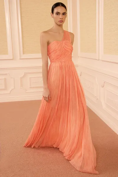 Ulla Johnson Aureline Silk One Shoulder Gown azalea