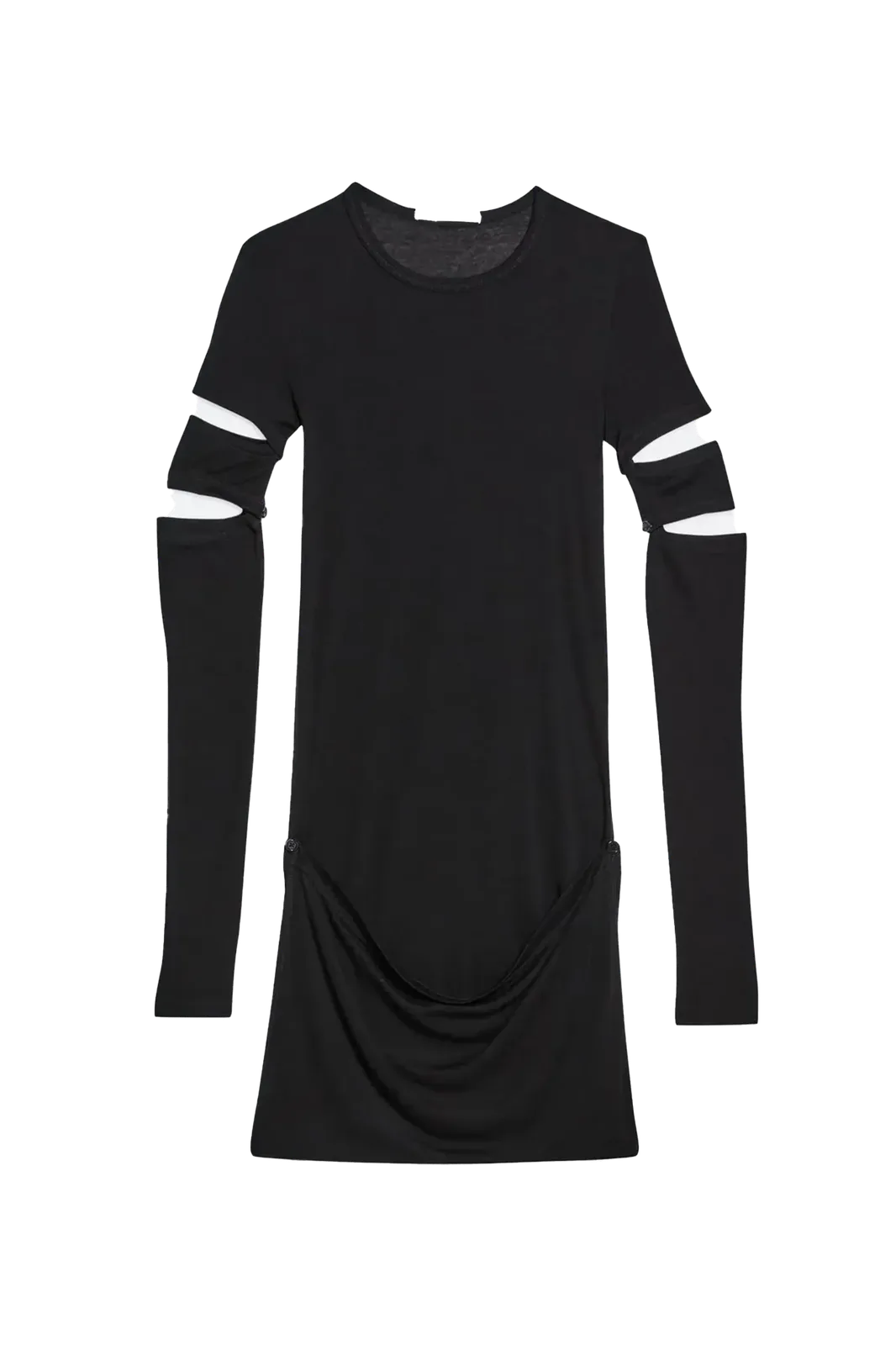 Helmut Lang Kleid Slashed Longsleeve Soft in Black