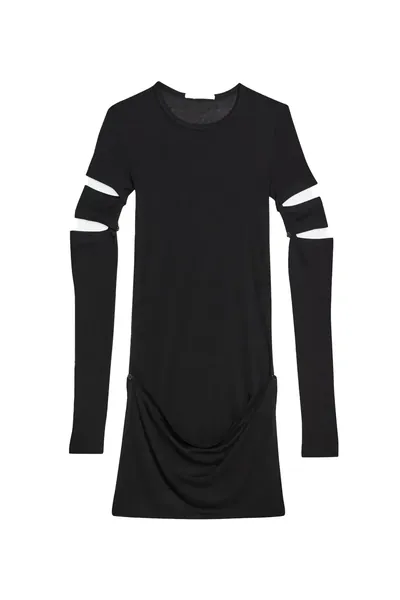 Helmut Lang Kleid Slashed Longsleeve Soft in Black
