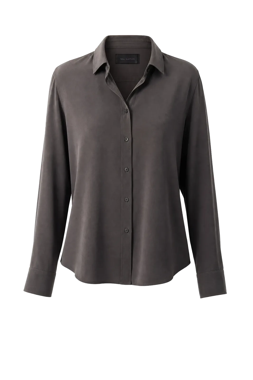 Silk Shirt Gaia Slim in Chocolate Brown