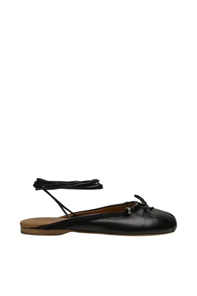 Posa Ballerina Vita Mule Leather in Black