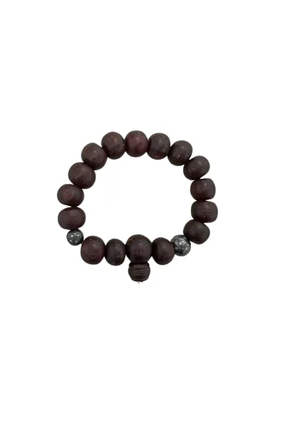 Rosa Maria Beaded Bracelet #1 Globus 12/9 in Dark Brown