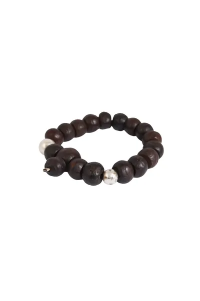Rosa Maria Beaded Bracelet #4 Globus 12/9 in Dark Brown
