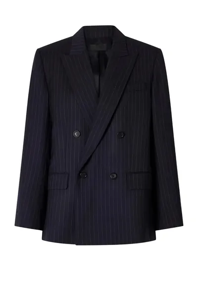 Nili Lotan Blazer Leston in Midnight Pinstripes