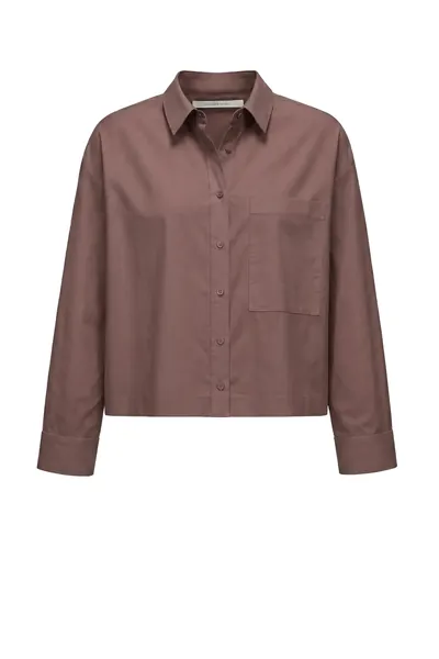 The White Shirt Bluse Jenna in Dark Brown