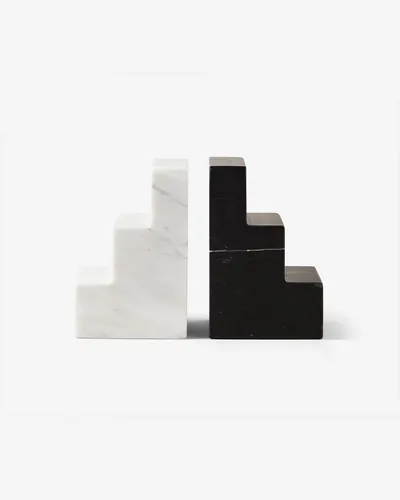 Printworks Buchstütze in Black/White Marbel