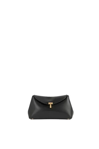 Toteme Clutch Mini T-Lock Leather in Black