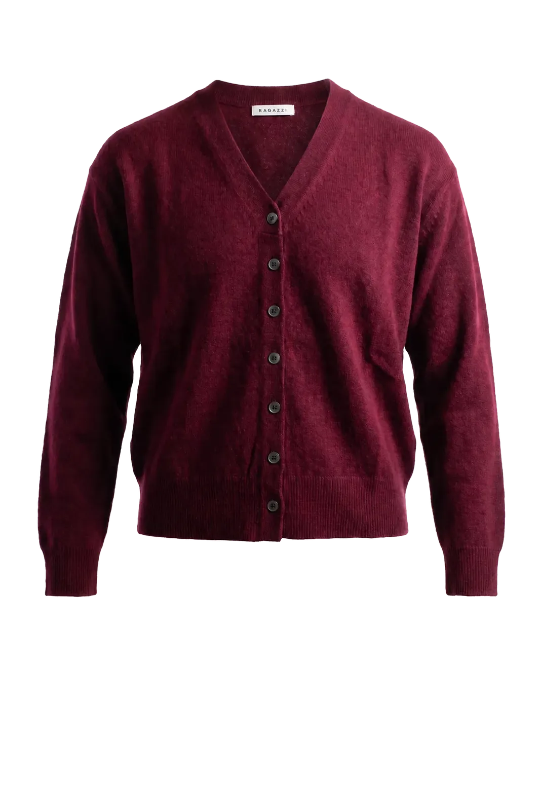 Cashmere Cardigan V-Neck in Bordeaux