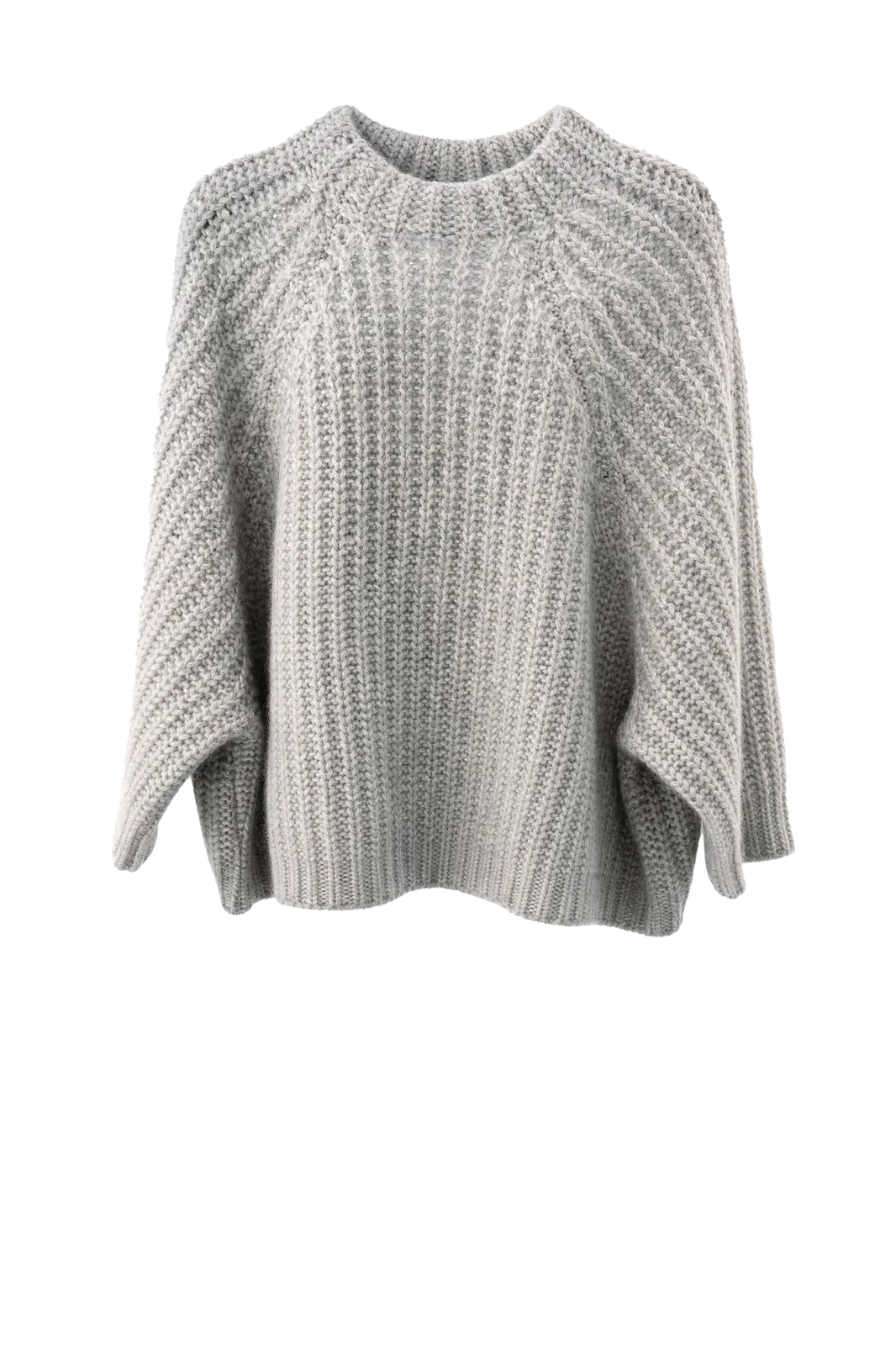 Pullover Crew Neck 7/8 Sleeve in Light Grey