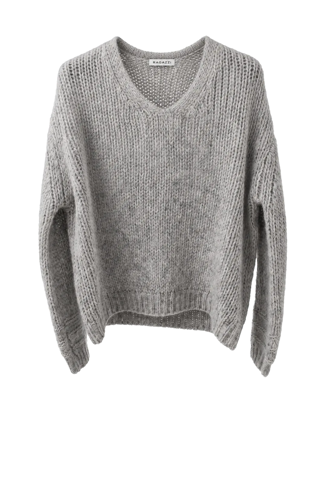 Pullover Oversized V-Neck in Light Grey