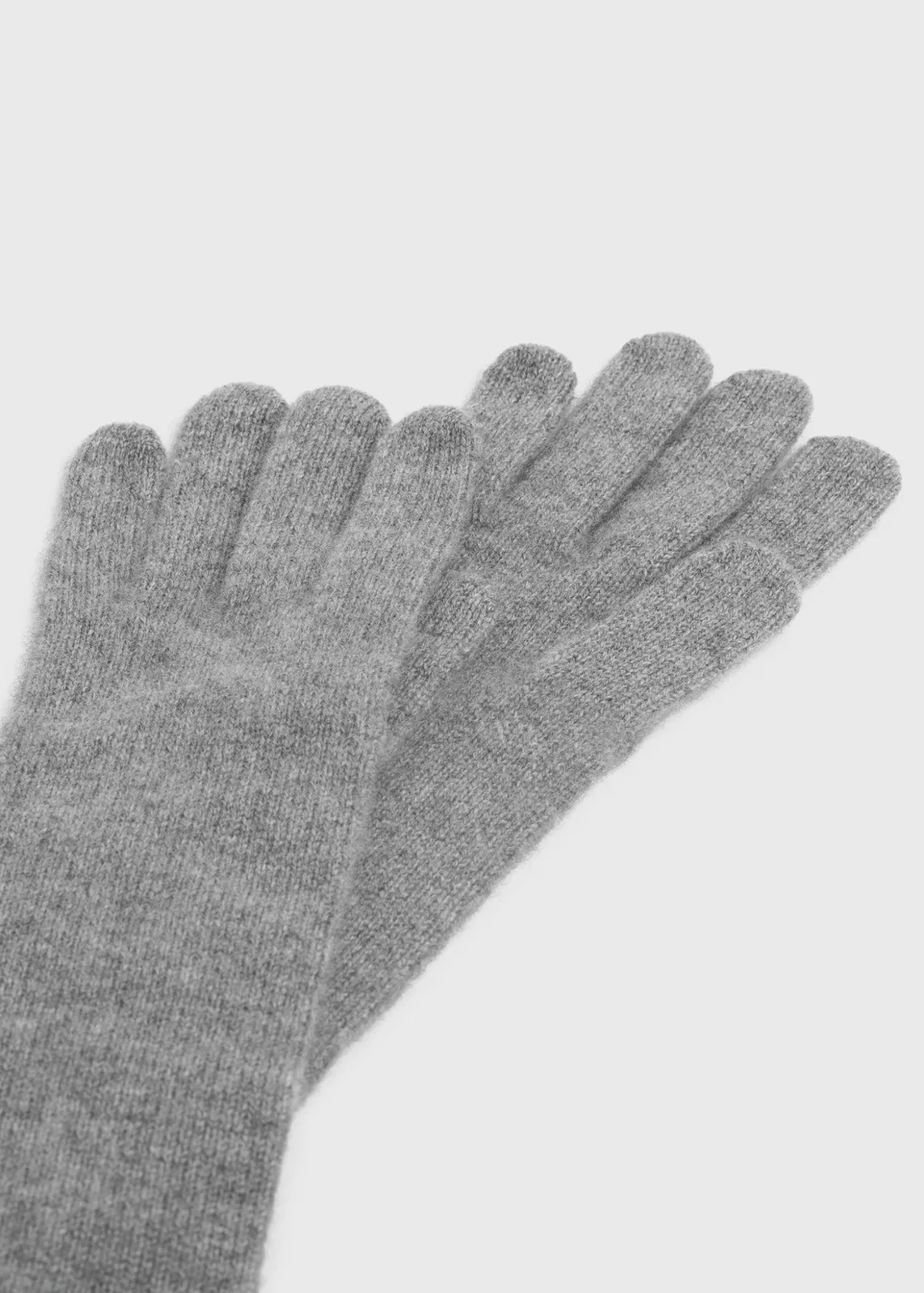 Handschuhe Long Knit in Grey Melange