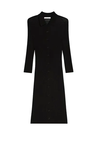 Helmut Lang Kleid Pointelle Polo in Black