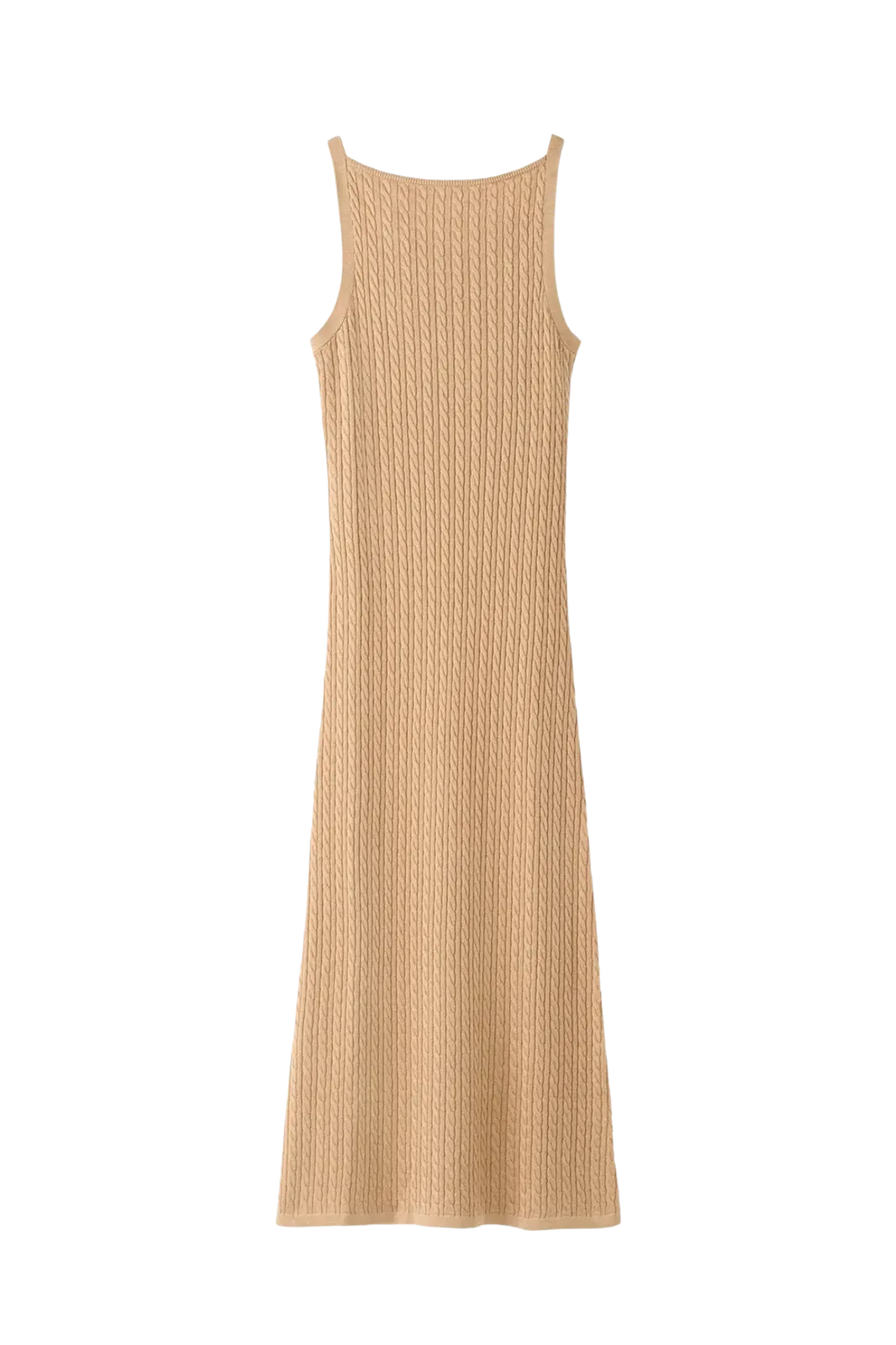 Kleid Fine Knit Cable Knit in Camel