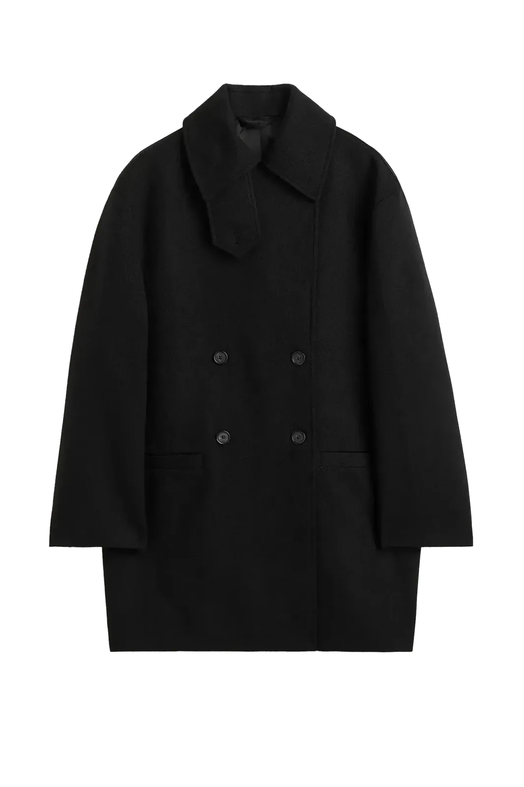 Mantel Broad Peacoat in Black