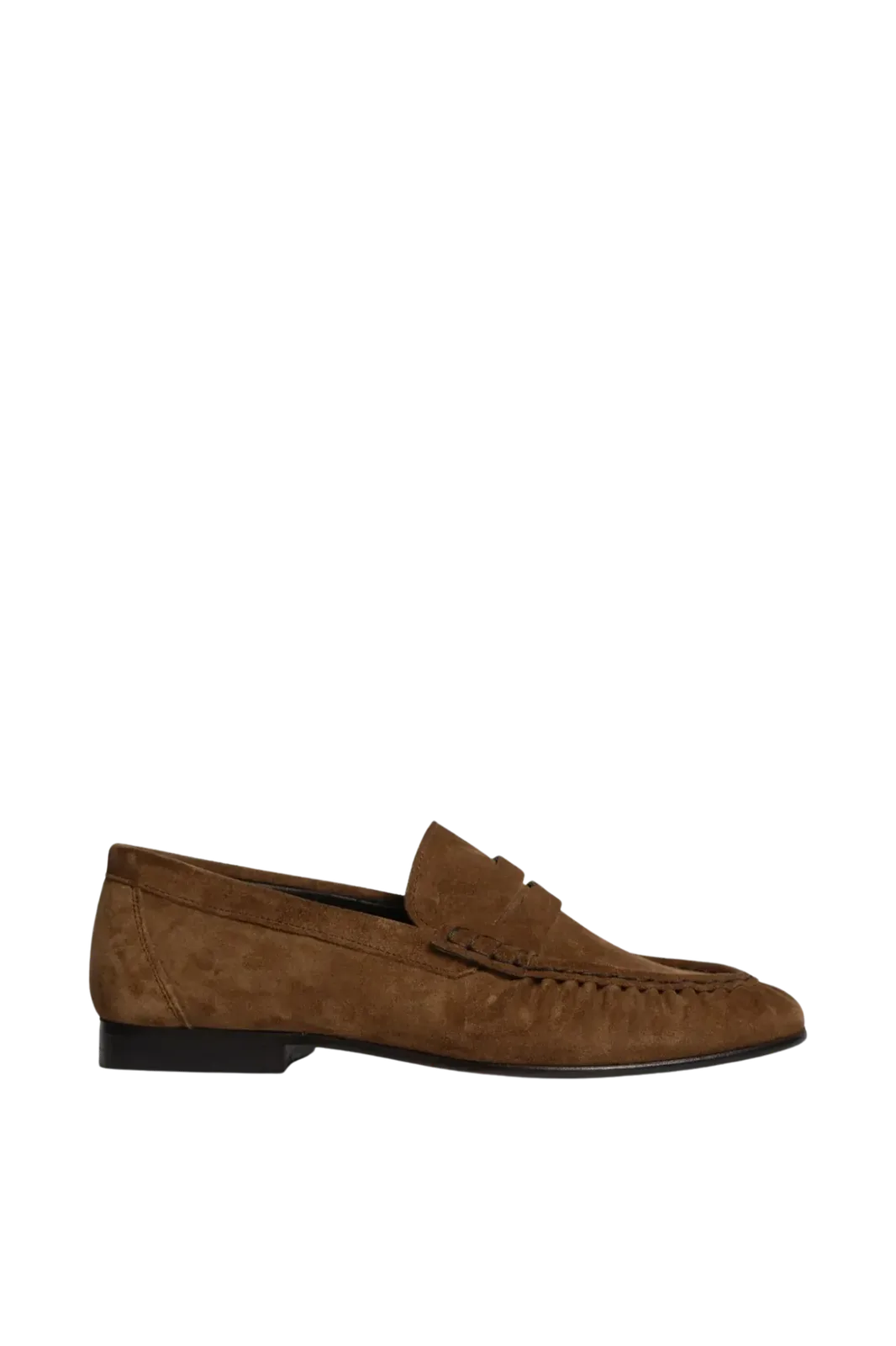 Penny Loafer Wrinkle Suede in Cognac