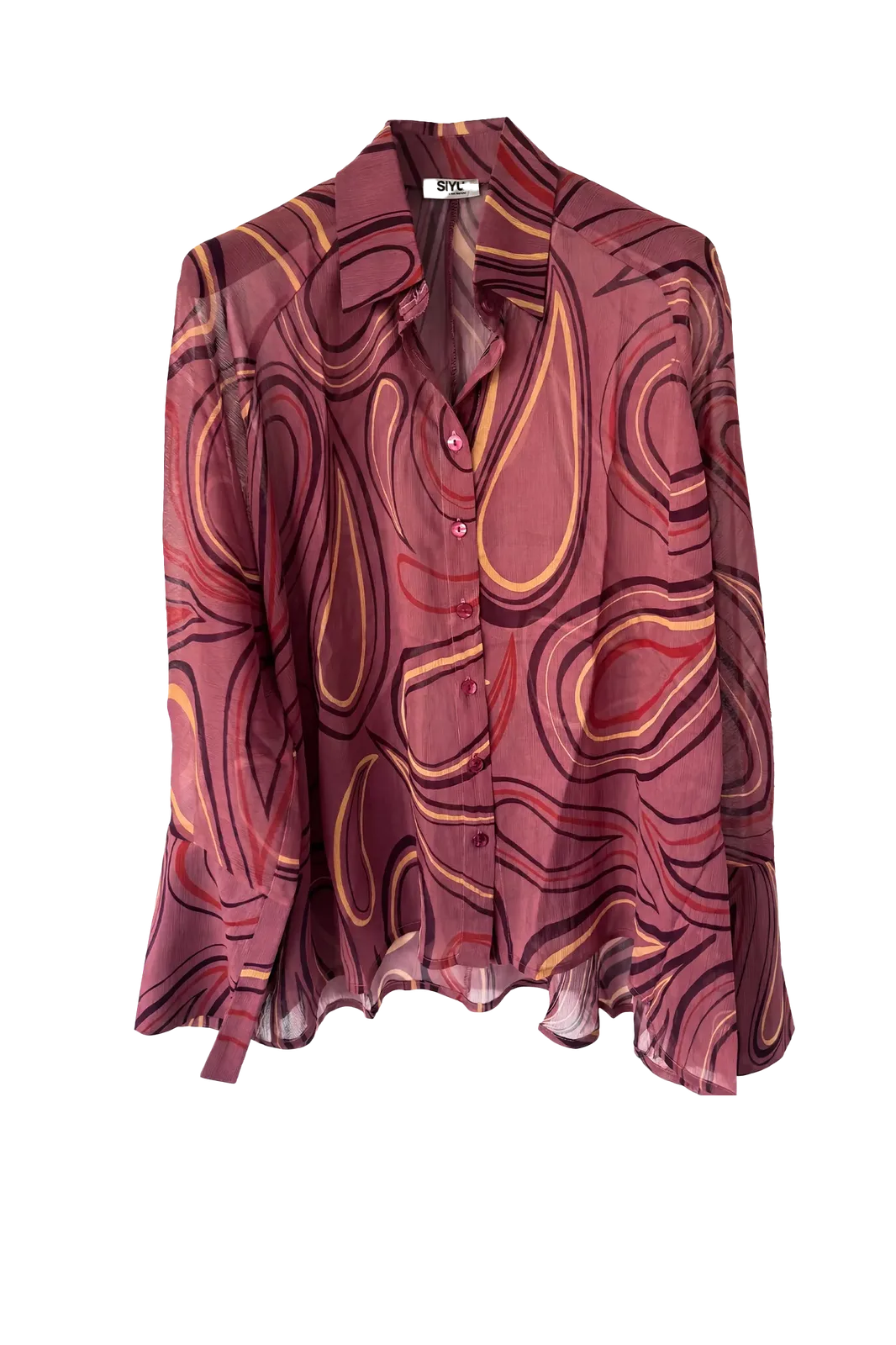 Siyu Shirt Vent Crinkle in Burgundy