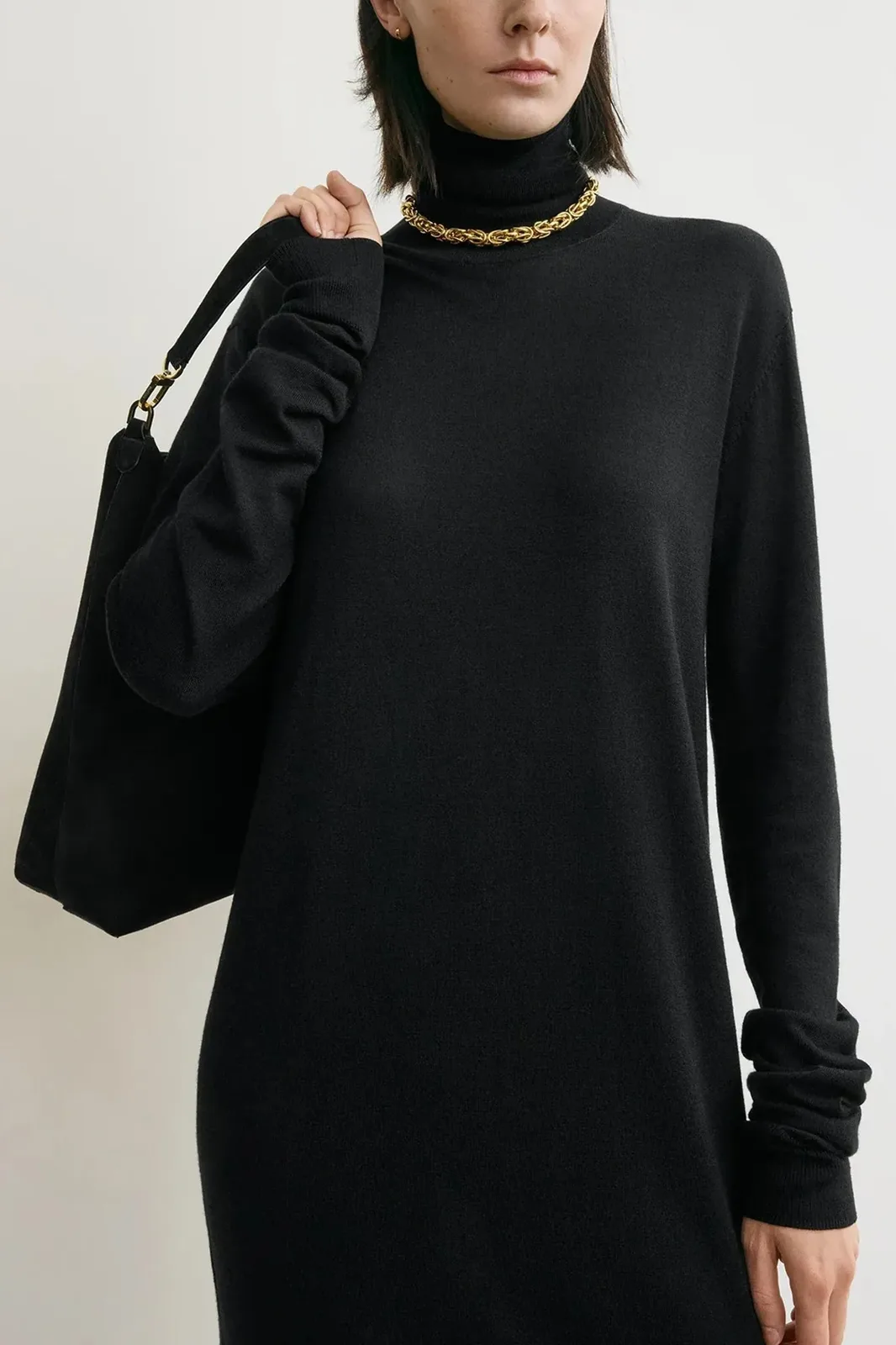 Strickkleid Turtleneck in Black