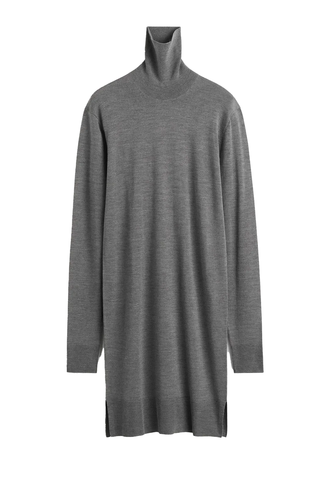 Strickkleid Turtleneck in MId Grey Melange