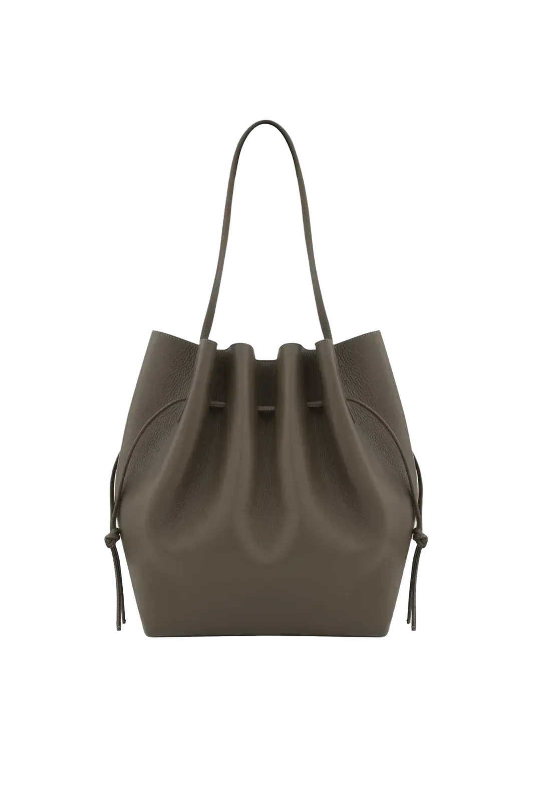 Tasche Scallop Tote in Taupe Pebble Grain Leather