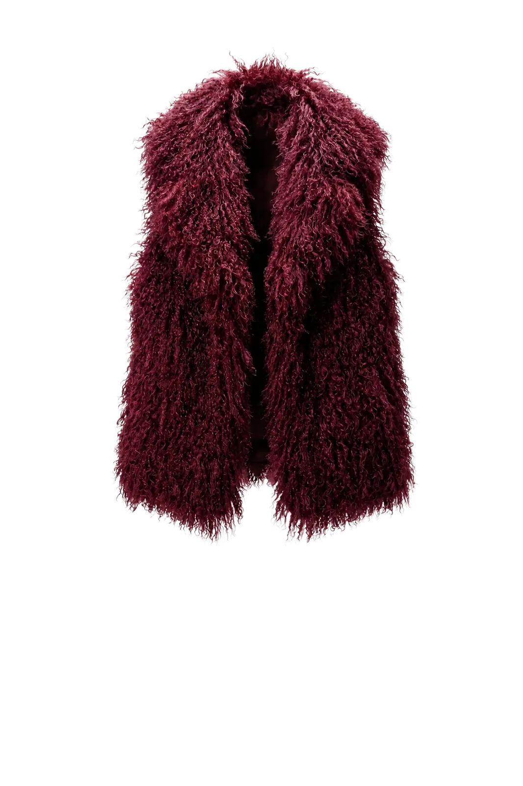 Weste Faux Fur in Bordeaux