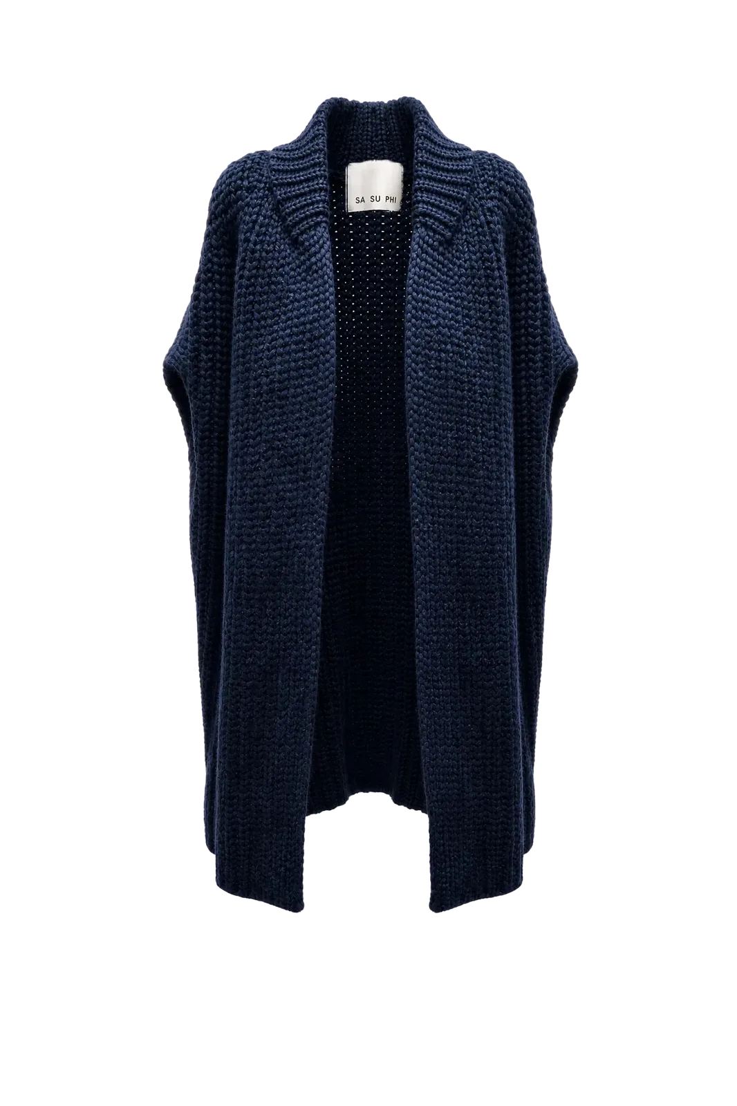 Cardigan Medium Length Cape in Navy