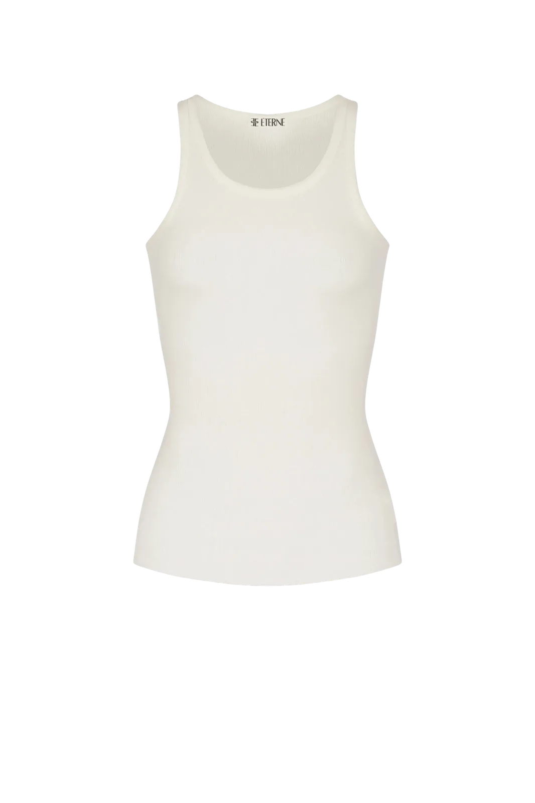 Top High Neck Fitted Tank in Cream